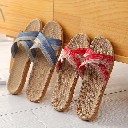 Four Seasons Home Sweat-absorbent Linen Slippers For Women