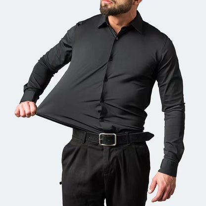 Elastic Non-ironing Men's Long-sleeved  Shirt