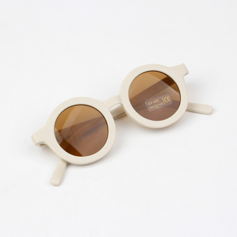 Children Round Frame Retro Mocha Glasses 