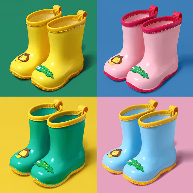 Children'S Cartoon Lion And Crocodile Rain Boots For Boys And Girls