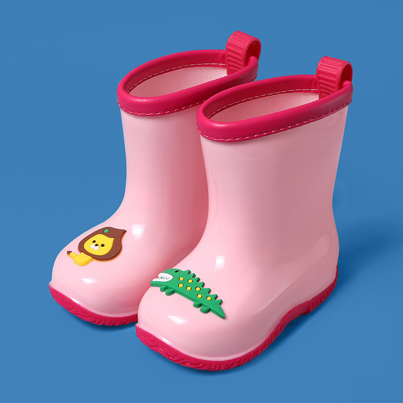 Children'S Cartoon Lion And Crocodile Rain Boots For Boys And Girls