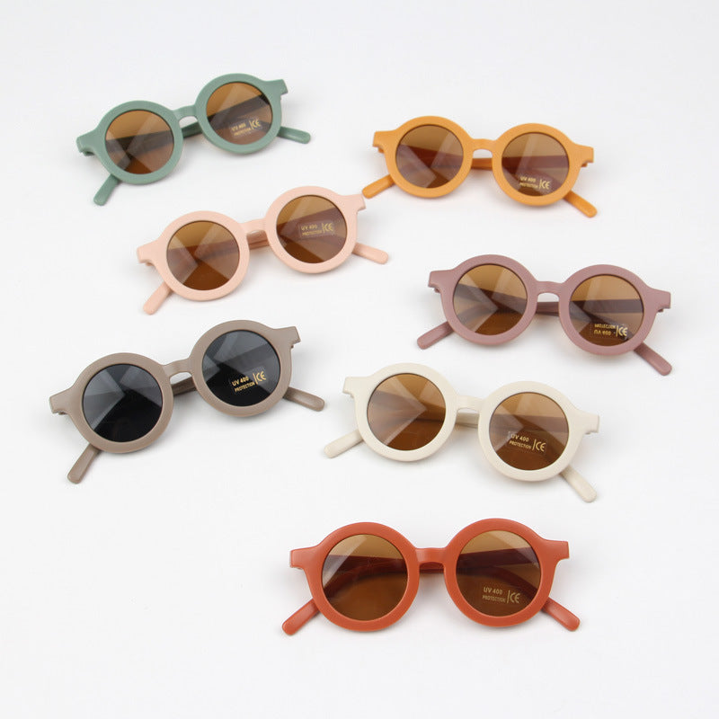 Children Round Frame Retro Mocha Glasses