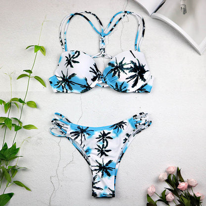 Swimwear Leaf Print Bikini  Bathing Suit