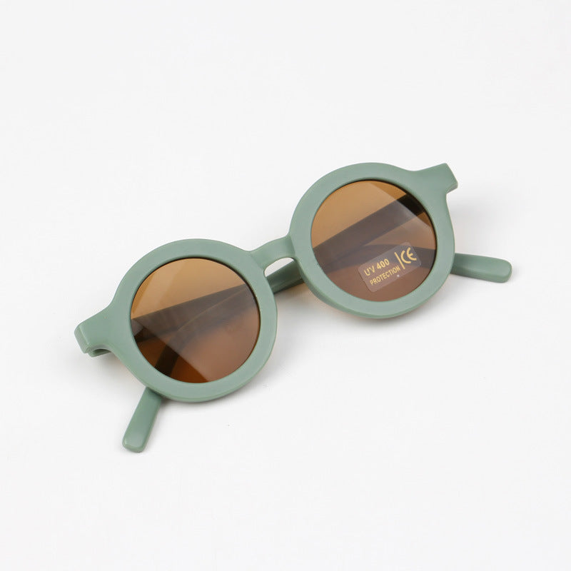 Children Round Frame Retro Mocha Glasses 