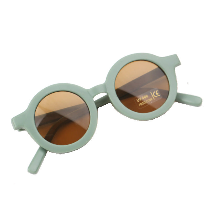 Children Round Frame Retro Mocha Glasses 