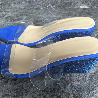 Summer Transparent High Heel Slippers For Women