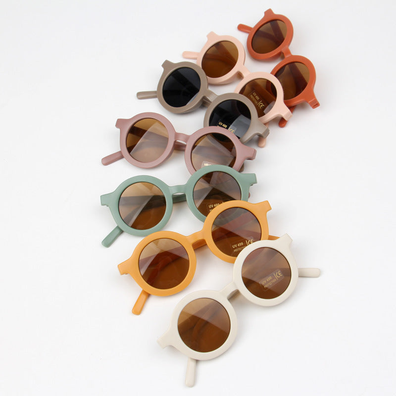 Children Round Frame Retro Mocha Glasses