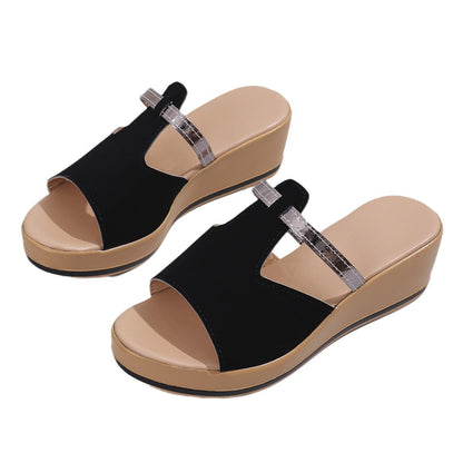 Summer Peep-toe Wedges Sandals Casual Outdoor Slides Shoes Women