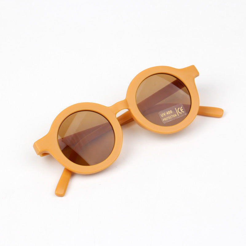 Children Round Frame Retro Mocha Glasses 