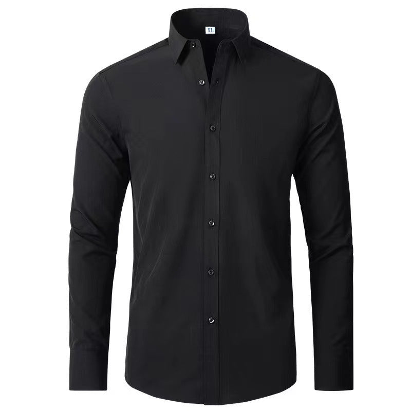 Elastic Non-ironing Men's Long-sleeved Shirt