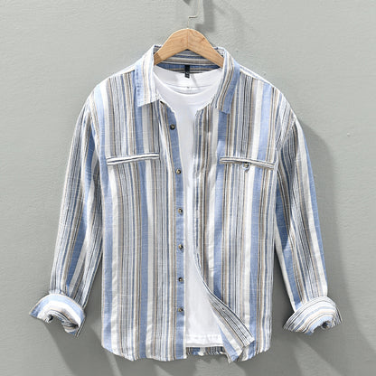 Striped Long Sleeves Cotton  Shirt