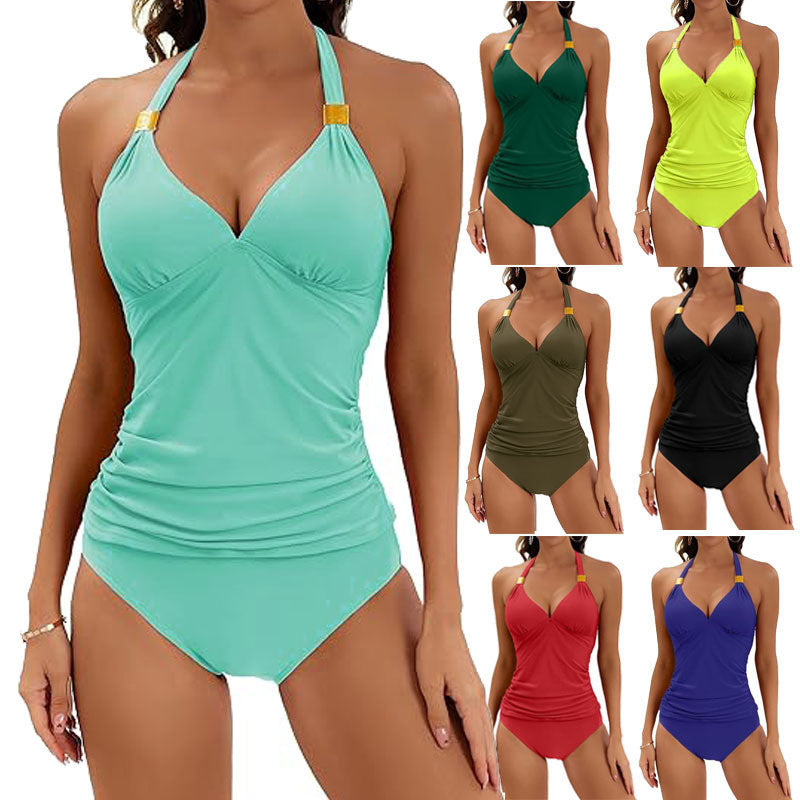 2pcs Halter Neck Bikini Beach Swimsuit Summer Womens Clothing