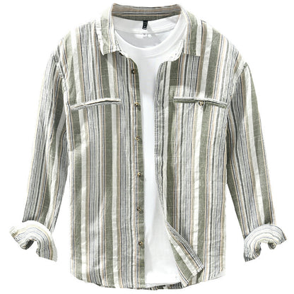 Striped Long Sleeves Cotton  Shirt