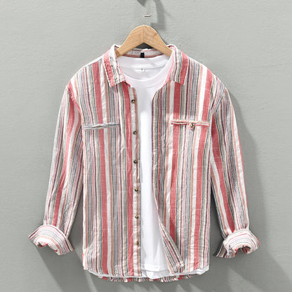 Striped Long Sleeves Cotton  Shirt