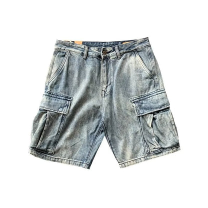 High-end Big Workwear With Pocket Denim Shorts Men