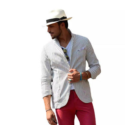 Loose Striped Thin Casual Suit Jacket