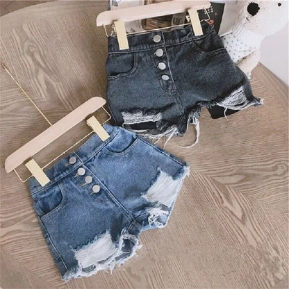 Fashion Baby Girl Casual Jean Shorts 1-14Y