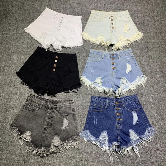 Female fashion casual summer denim shorts