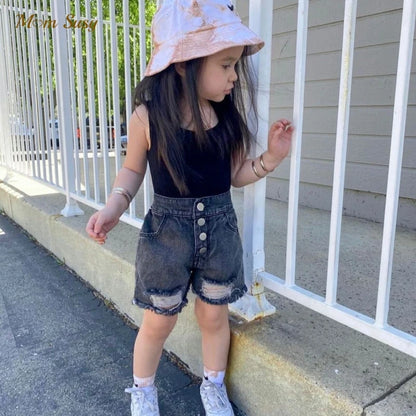 Fashion Baby Girl Casual Jean Shorts 1-14Y