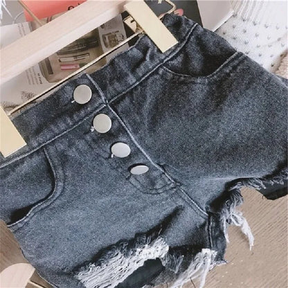 Fashion Baby Girl Casual Jean Shorts 1-14Y