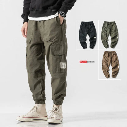 Men Cargo Thin Multi-pocket Oversize Trousers