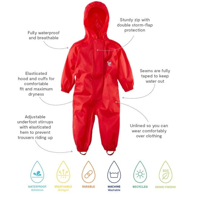 one-piece Kids rain suits-raincoat- waterproof - breathable -outdoor unisex