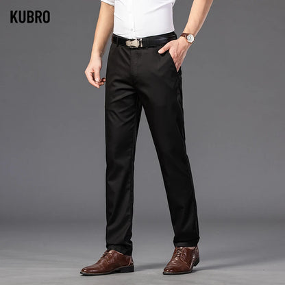 Men's Spring Autumn Fashion Business Casual Long Pants Suit Pants Male Elastic Straight