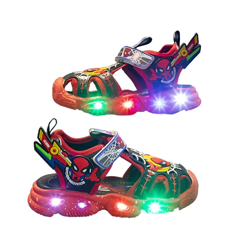 Disney Spiderman Kid's Trendy Luminous Sandals Baby Boys