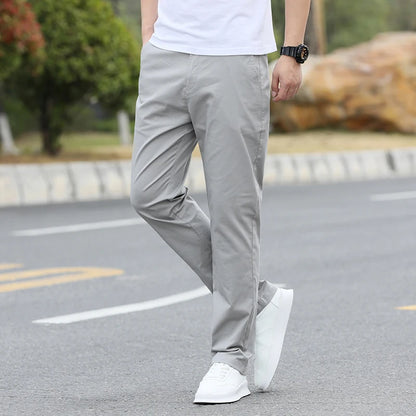 Men's Slim Fit Casual Pants Lightweight Classic Straight Trousers