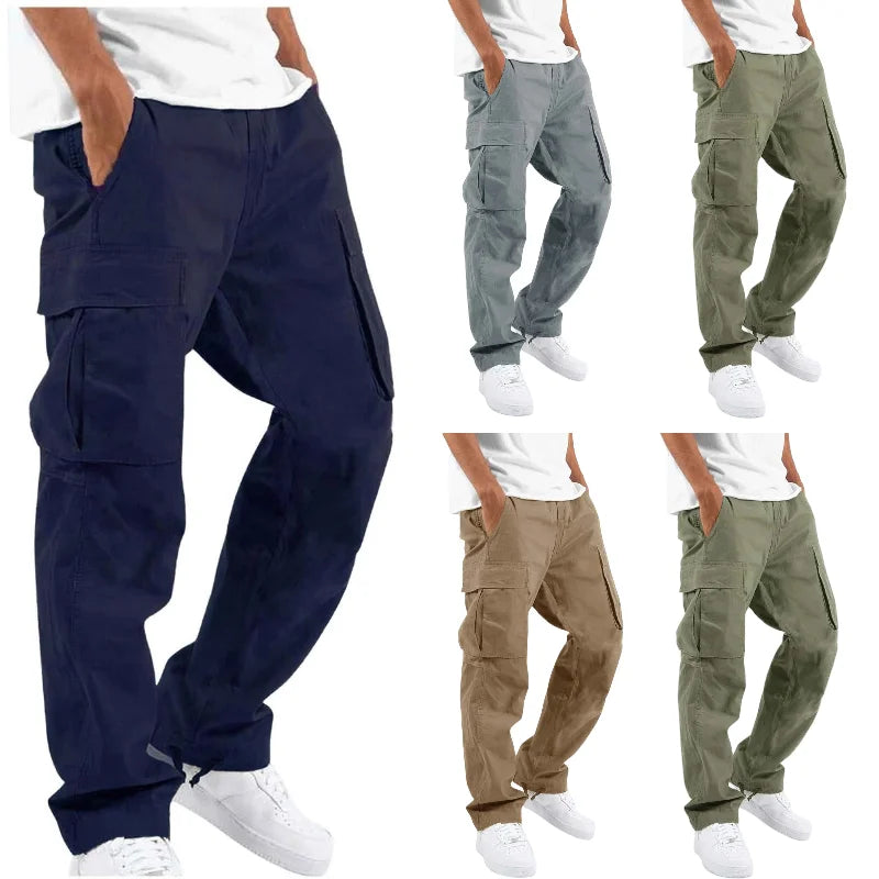 Men's Cotton Loose Sports Trousers - cargo