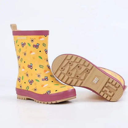 Children's Flat Slip-on Rubber Waterproof Rain Boots unisex