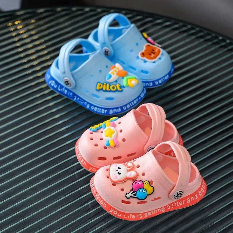 Summer Children Garden Clogs Shoes Boys&Girls Beach Sandal Kids Lightweight Breathable Cute Cartoon Slip Baby Slippers