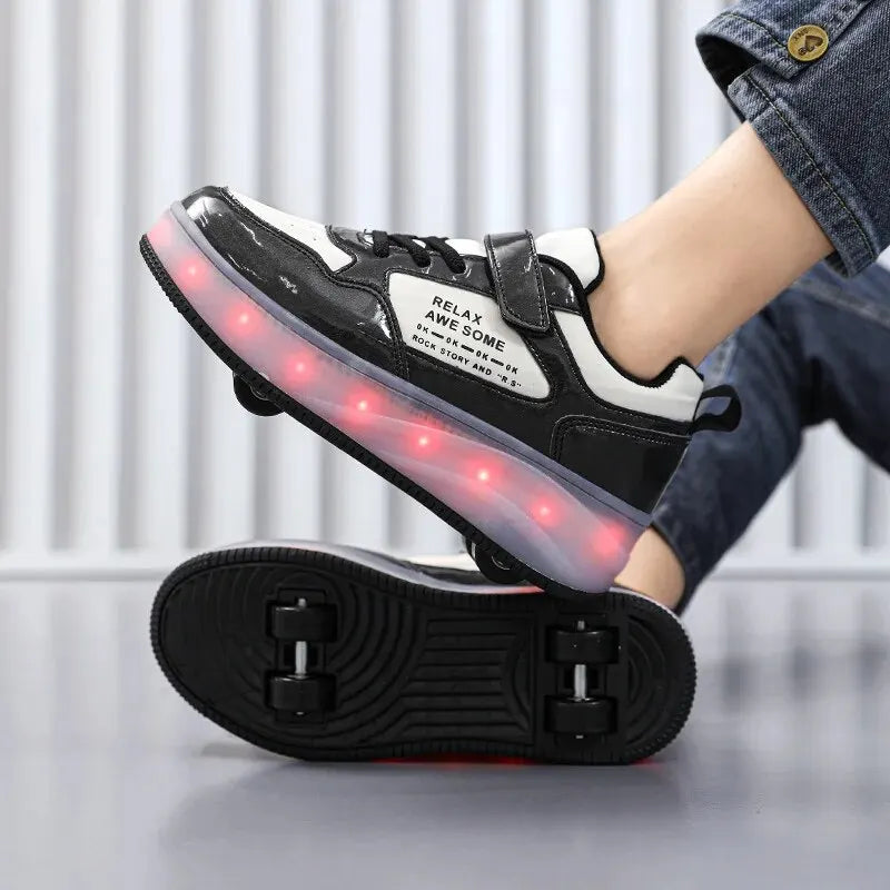 Glowing Roller Skates Four-wheel shoes-unisex