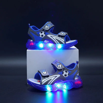 Summer Kids Lightings Sandals Kids Glowing Light Beach Shoes Children's Shining Light Soft Bottom Sandals Kids LED Light Shoes