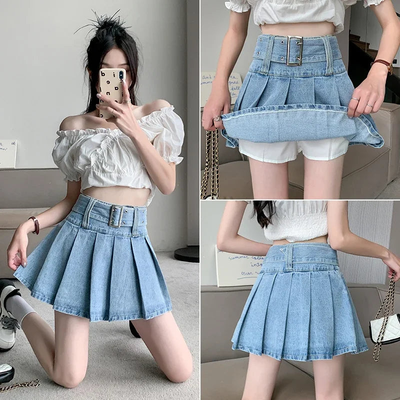 Summer New High Waist Women Denim Short Skirts