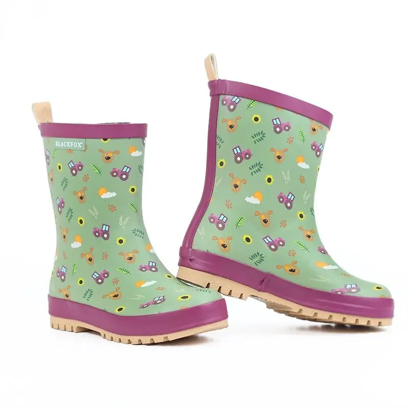 Children's Flat Slip-on Rubber Waterproof Rain Boots unisex