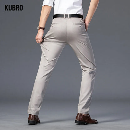 Men's Spring Autumn Fashion Business Casual Long Pants Suit Pants Male Elastic Straight