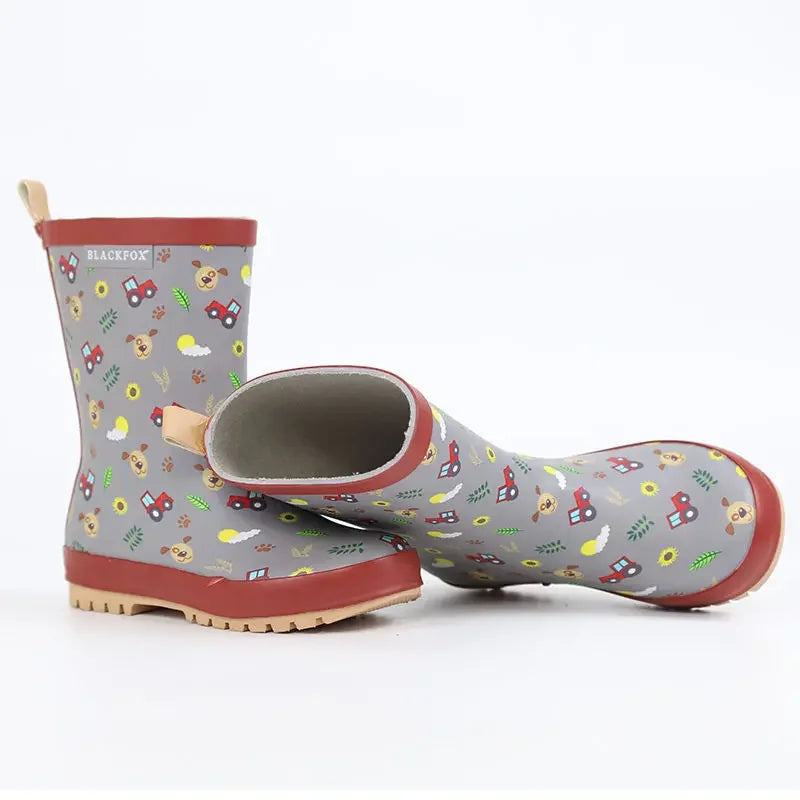 Children's Flat Slip-on Rubber Waterproof Rain Boots unisex