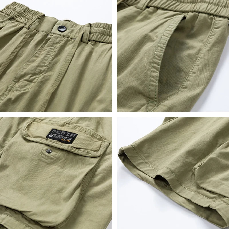 New Mens Summer Cotton Cargo Shorts