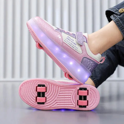 Glowing Roller Skates Four-wheel shoes-unisex