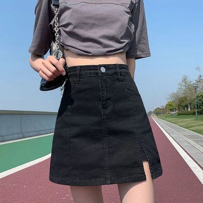 High Wiast Denim Mini Skirt Women Summer Sexy Tight Bag Hip Skirts Woman