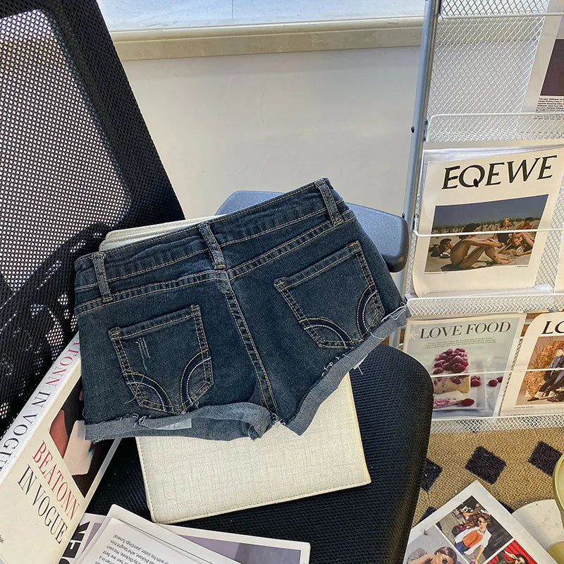 Summer Denim Shorts for Women With Ultra-low Waist