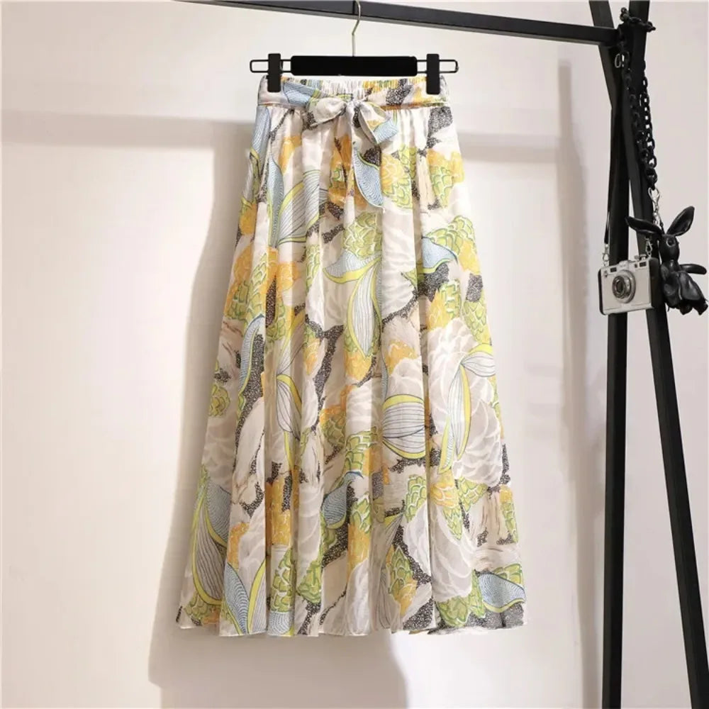 Bohemian Beach  Casual Printed Midi Skirts