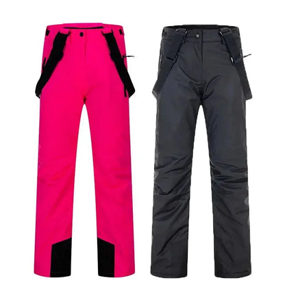 New High Quality Men Women Winter Thick Warm Skiing Pants Windproof Waterproof Breathable Suspender Trousers Snowboard Pants