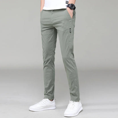 Men's  Summer Lightweight Casual Pants Slim Fit Straight Trousers