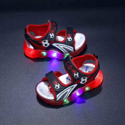 Summer Kids Lightings Sandals Kids Glowing Light Beach Shoes Children's Shining Light Soft Bottom Sandals Kids LED Light Shoes