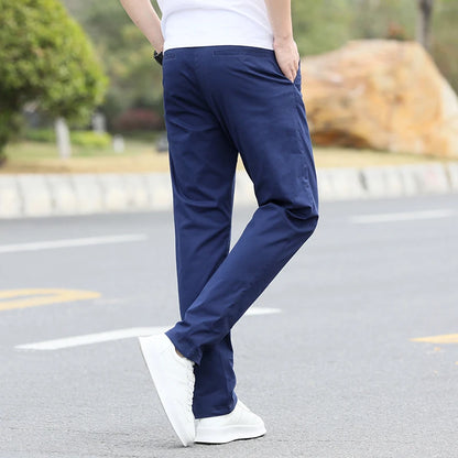 Men's Slim Fit Casual Pants Lightweight Classic Straight Trousers