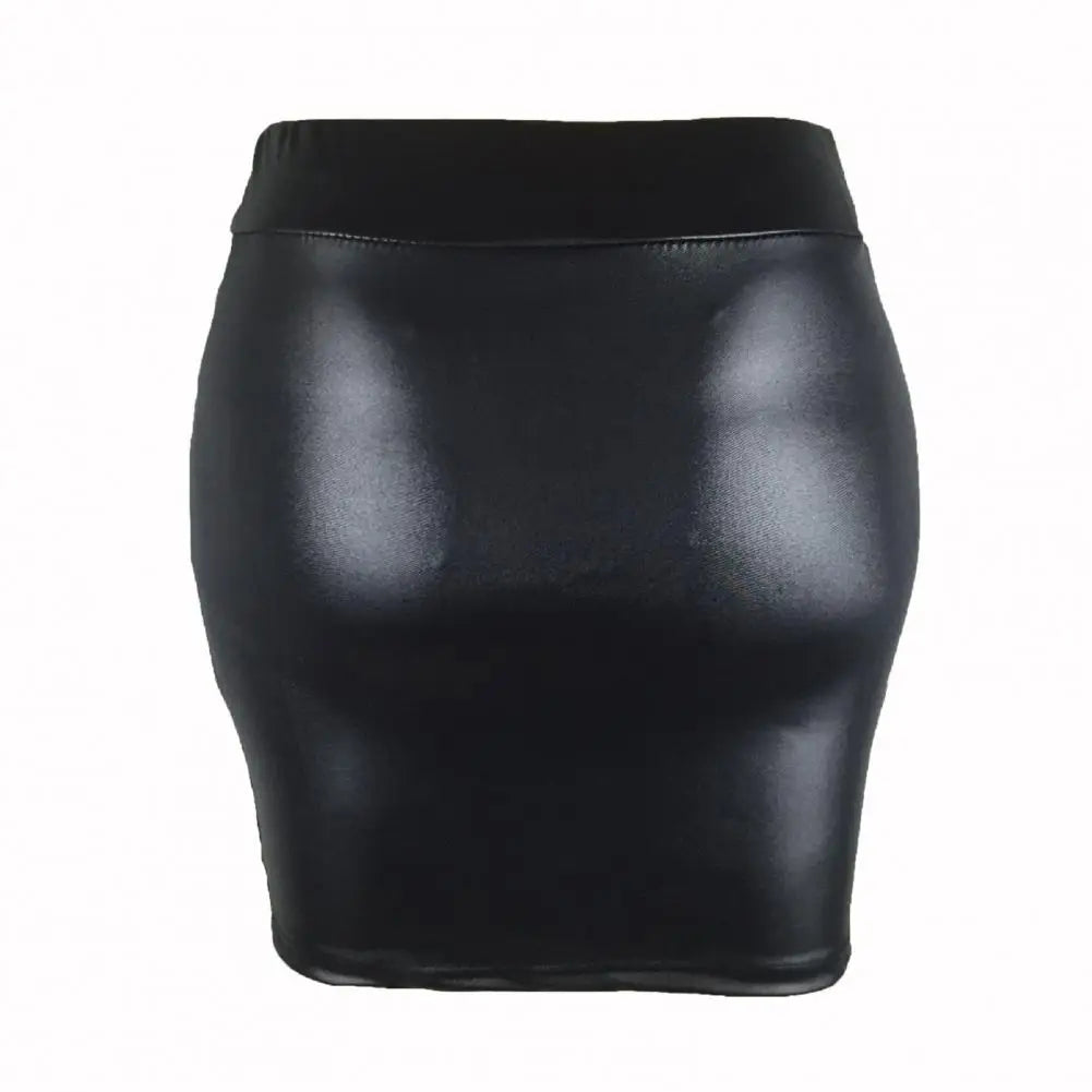 Leather Mini Skirts Women High Waist