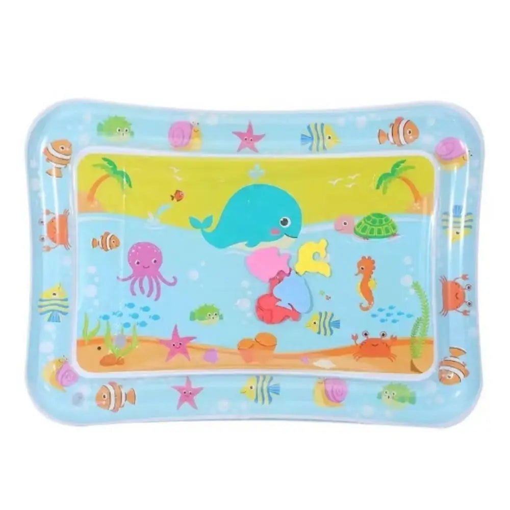 PVC Baby Water Play Mat Thickening Ocean World PVC Infant Tummy Time Cartoon Early Education for Baby/Infant/Toddler/Kids