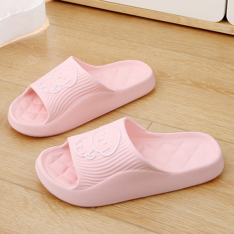 r Non-slip Rhombus Bathroom Slipper Indoor House Shoes For Men Women Couples